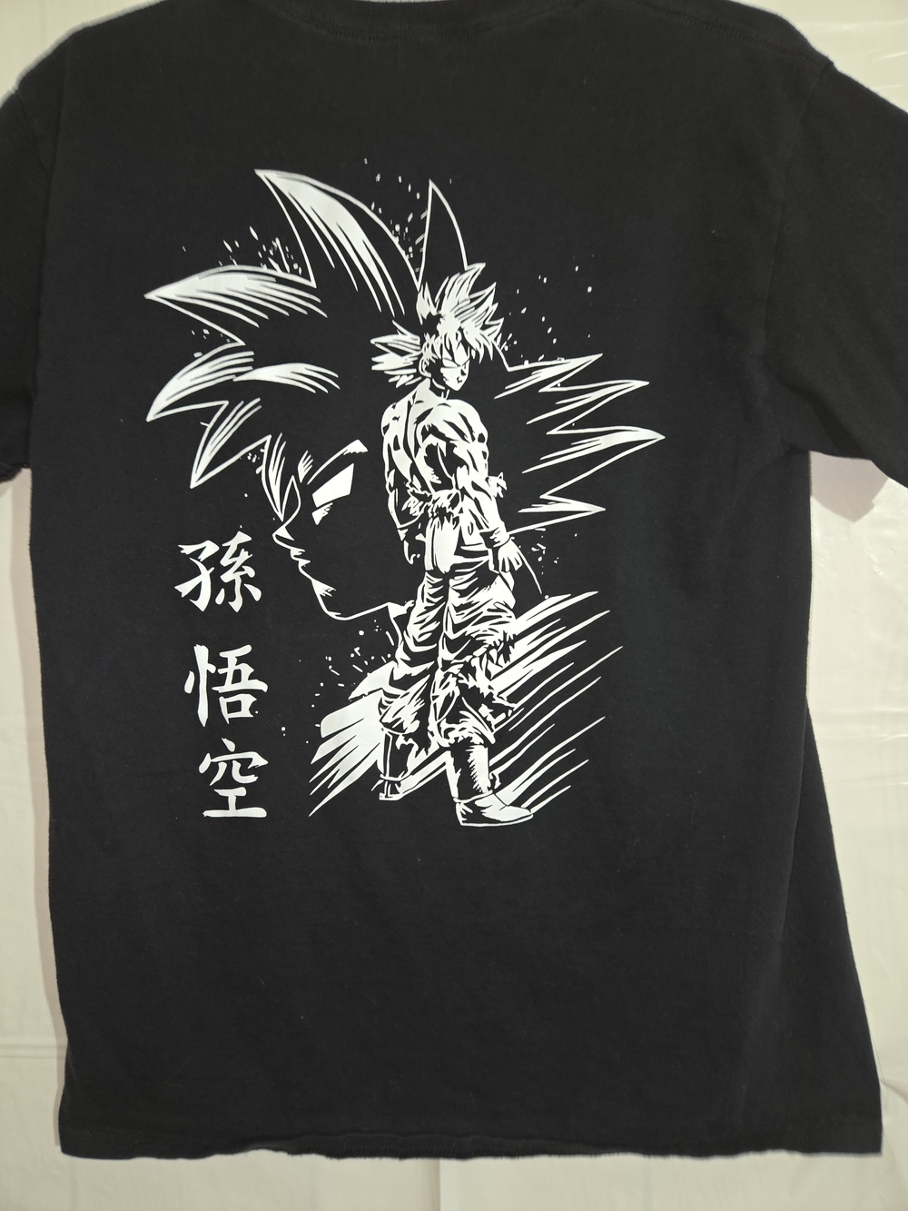 Gildan Black Tee with White Dragon Warrior Graphic